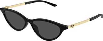 Gucci Gg 2211S Cat-eye Zonnebril - Dames - Zonnebrillen - Zwart - 54 MM - Nylon - Accessoires