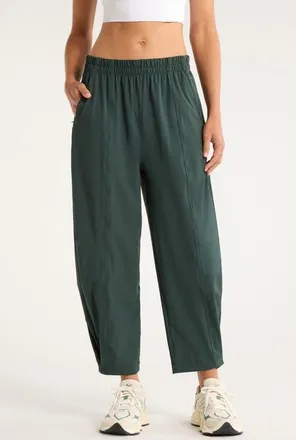Zella Atlas High Waist Utility Adjustable Ankle Pants in Green Timber at Nordstrom, Size X-Large