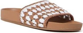 Loeffler Randall Henri Crochet Raffia Slide Sandal in Cream-Brown Cream at Nordstrom Rack, Size 10.5
