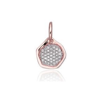 Monica Vinader Riva Diamond Mini Pendant, Rose Gold Vermeil on Silver