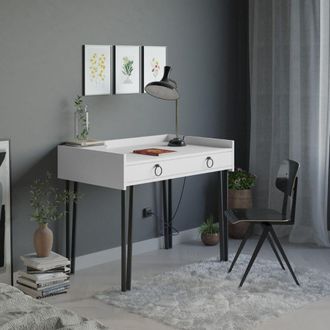 OEM Escritorio Blanco Sponge Con Patas Negras Y Caj&oacute;n 81,40 X 61,80 X 100 Cm