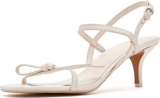 Kate Spade New York Loop Kitten Heel Sandals Womens Dress Sandals Cream : 6.5 M, Leather