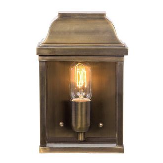 Netlighting Victoria 1 Light Outdoor Wall Lantern Light Solid Brass IP44 E27 in Yellow