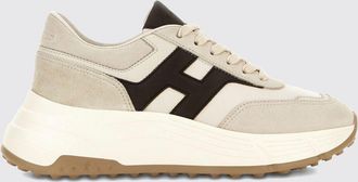 Hogan H669 Leather and Nappa Sneakers with Side H Logo and Platform Sole