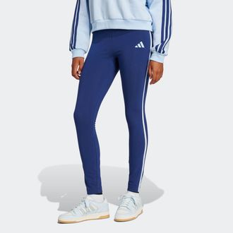 adidas Trainingstights ADIDAS SPORTSWEAR ESSENTIALS COLOR POP HIGH-WAISTED LEGGINGS, Damen, Gr. XXL, N-Gr, blau (dunkelblau), Obermaterial: 90% Baumwolle, 10