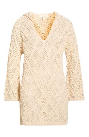 Elan Crochet Cover-Up Minidress in Natural at Nordstrom, Size X-Large
