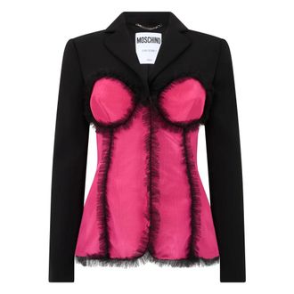 Moschino Details Jacket - female - Moschino - Blazers - Pink - S - Jackets