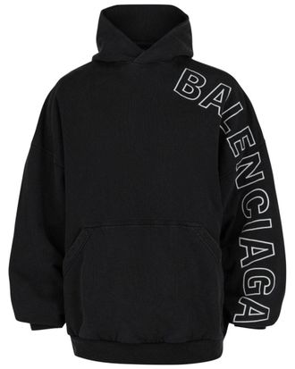 Balenciaga Logo Embroidered Oversized Hoodie