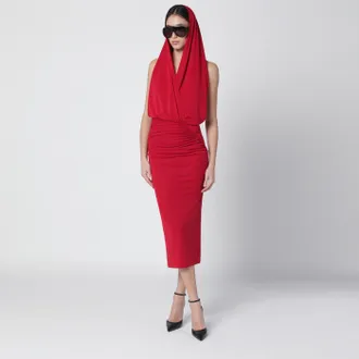 Andamane Red Annie hooded midi dress
