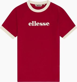 Ellesse Womens Albenga Tee - Red/Off White - Size: 16
