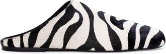 Black Suede Studio Arie Ponyhair Slipper in Zebra Pony Hair at Nordstrom, Size 37
