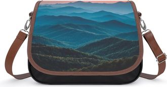 Generic Smoky Mountains Sunrise Small Womens Crossbody Bags Shoulder Handbag with Adjustable Strap for Travel