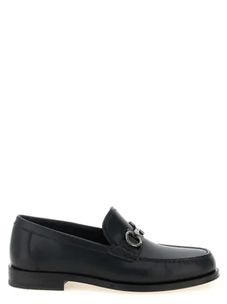 Ferragamo Black Solid Teatro Loafers