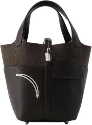 Herm&egrave;s Pre-owned Vintage Felt Bucket Bag - Pre-owned - Mujer - Marr&oacute;n - ONE SIZE