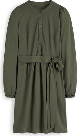 Boden Adele Belted Jersey Dress in Chrome Green at Nordstrom, Size 10