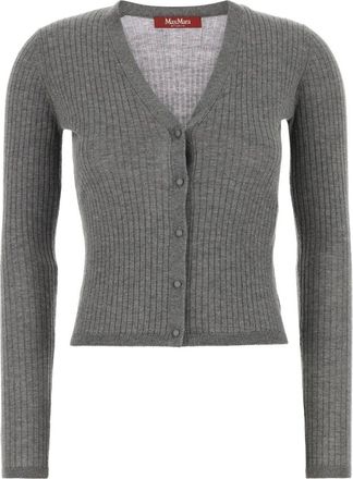 Max Mara Truien & Vesten, Dames, Grijs, M, Wol, Potus Cardigan