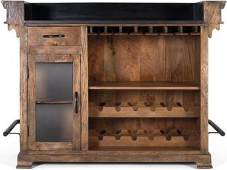 Giner&Colomer Mueble bar marrón en madera de mango granito y metal 150cm