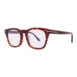 Tom Ford FT5870-F-B 054 Red Havana/Clear Blue Light Block 52mm