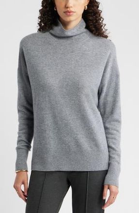 Nordstrom Oversize Cashmere Turtleneck Sweater in Grey Night at Nordstrom Rack, Size X-Large