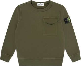 Stone Island Kids Sweatshirts, male, Green, 14 Y, Pocket Sweatshirt