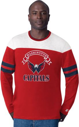 Starter Mens Starter Red Washington Capitals Blitz Durene Long Sleeve T-Shirt at Nordstrom, Size X-Large