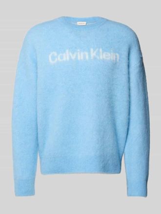 Calvin Klein Jeans Strickpullover mit Woll-Alpaka-Anteil in Hellblau, Gr&ouml;&szlig;e S