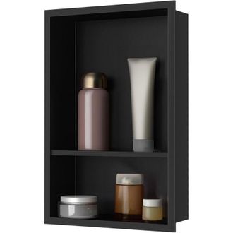 OEM Nicho De Ba&ntilde;o, Nicho De Ducha De Acero Inoxidable, Nicho De Ducha De Doble Capa, Nicho De Ducha Empotrado 33,3 X 48. 5x10cm, Negro