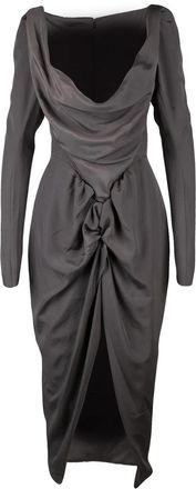 Vivienne Westwood Asymmetric Draped Midi Dress With Tailored Zip Details