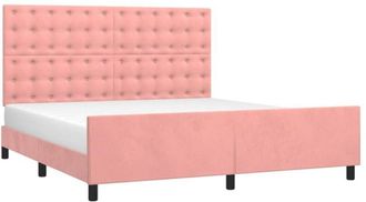 vidaXL Estructura De Cama Sin Colch&oacute;n Terciopelo Rosa 160x200 Cm Vidaxl