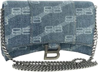 Balenciaga Pre-owned Cross Body Bags, female, Blue, Size: ONE SIZE Pre-owned Vintage Canvas Shoulder Bag