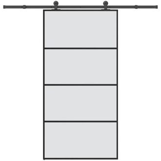 vidaXL Vidaxl - Puerta Corredera Set Herrajes Vidrio Esg Aluminio 102,5x205 Cm