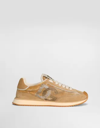 Dolce & Gabbana Mixed-material Dg Cushion Sneakers - Woman Sneakers Beige 35.5