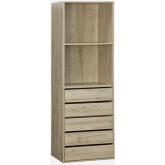 Sweeek Sweeek - Modulo armadio con 5 cassetti e 2 ripiani