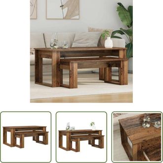 vidaXL Tavoli da caff&egrave; moderni - Set di Tavolini da Caff&egrave; 2 pcs Legno vecchio Legno multistrato