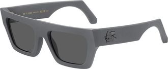 Etro Matte Grey zonnebril met grijze lenzen - unisex - Zonnebrillen - Grijs - 55 MM - Accessoires