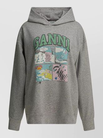 Ganni bear comic graphic hoodie long sleeves