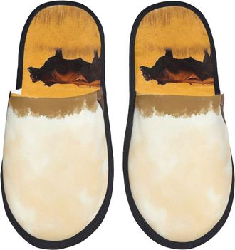 Generic Western Cowboy Ranch Unisex Shoes Non-Slip House Slippers Lightweight Sliders For Outdoor Bedroom Indoor L