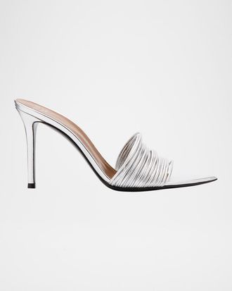 Giuseppe Zanotti Metallic Multi-Strap Stiletto Slide Sandals
