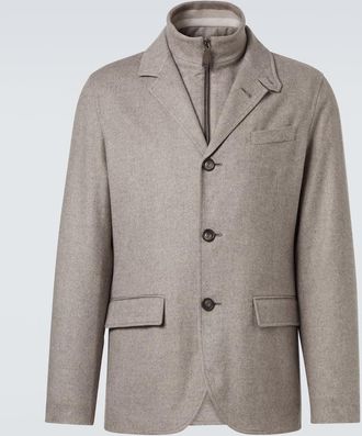 Herno Blazer in seta e cashmere a strati