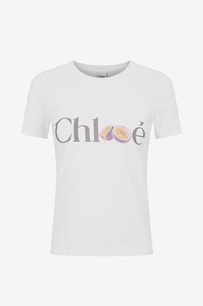 Chlo&eacute; T-Shirt mit Rundhalsausschnitt aus Baumwolle mit Logo