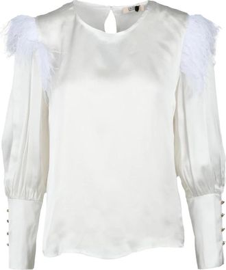 Think Elegante Viscose Rayon Blouse - Dames - Blouses - Wit - XS - Rayon - Overhemden