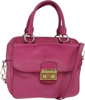 Miu Miu Tweedehands leren handtassen - Dames - Vintage Handtas - Roze - ONE Size - Vintage