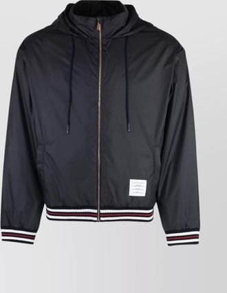 Thom Browne lightweight bomber jacket adjustable hood