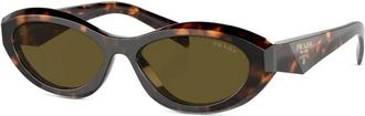 Prada Zonnebril - Dames - Zonnebrillen - Bruin - 55 MM - Accessoires
