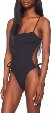 Susana Monaco Tie Back One-Piece Monokini Swimsuit in Black at Nordstrom Rack, Size Large