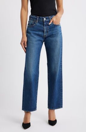 Moussy Vintage Cranston High Waist Ankle Jeans in Dark Blue at Nordstrom, Size 30