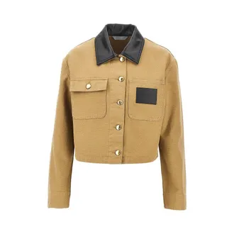 Balenciaga Canvas Cropped Workwear jacket Woman 36