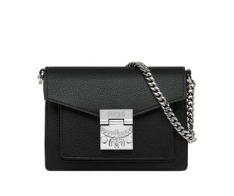 MCM Tracy Patricia Black Leather Mini Crossbody Bag