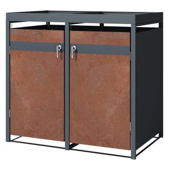 ML Design Cobertizo exterior para 4 cubos 240l antracita con tapa y 2 puertas