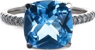 Lisa Nik 18kt white gold Swiss Topaz ring - Silver